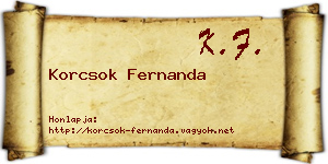 Korcsok Fernanda névjegykártya